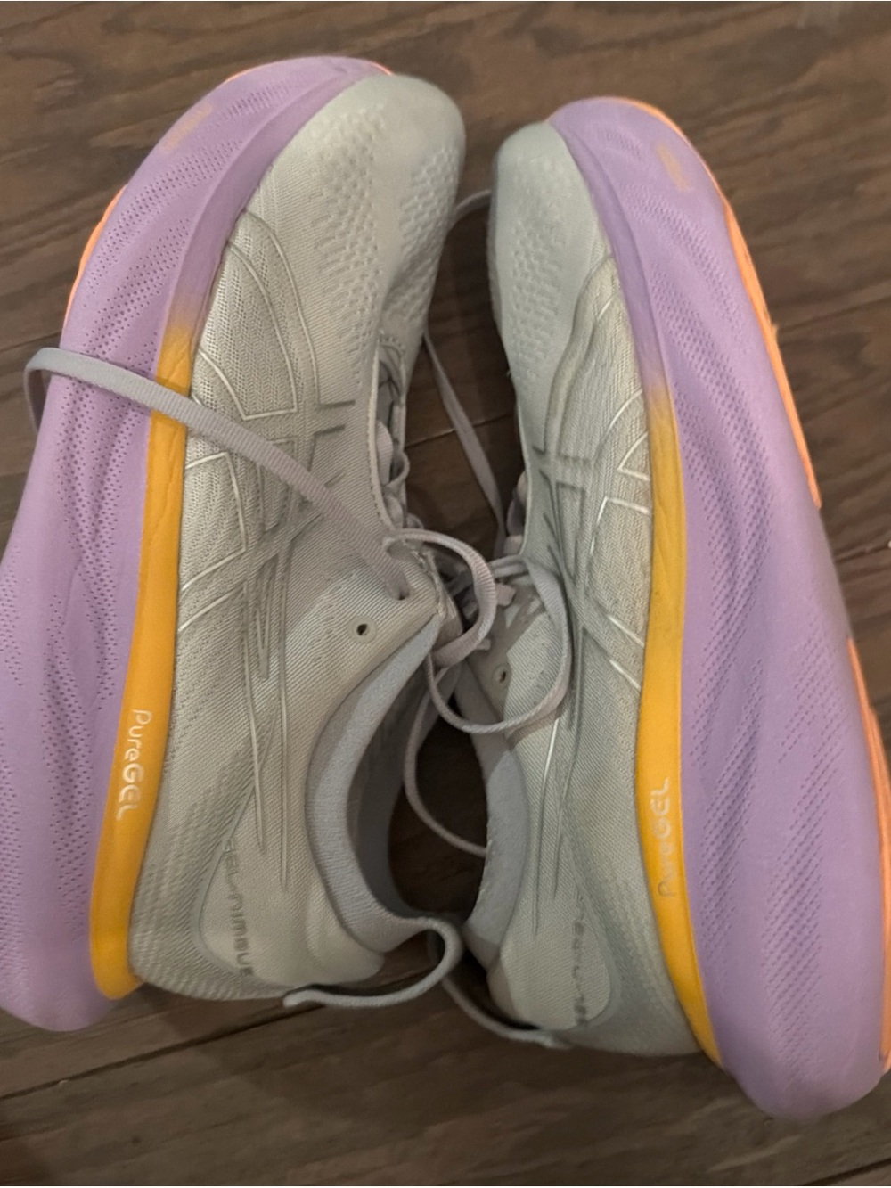 Asics Gel-Nimbus 25 Piedmont Gray Purple Running Shoes Sneakers Womens Size 10 - Picture 2 of 5